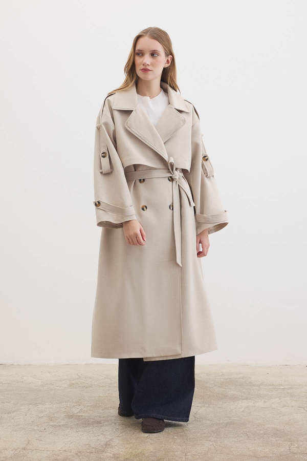 Premium Oversize Bej Trençkot · 3