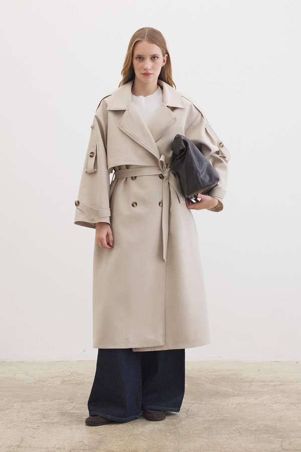 Premium Oversize Bej Trençkot · 5