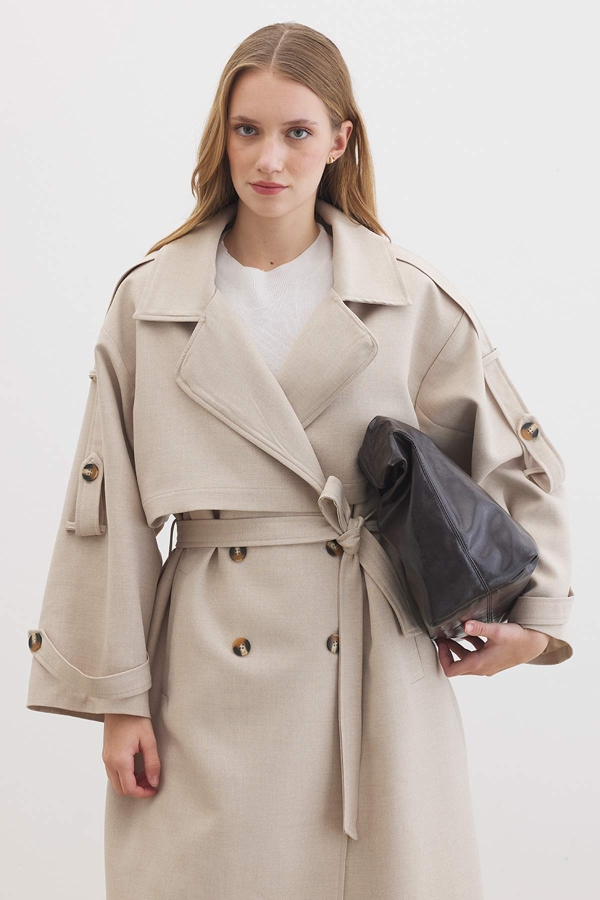 Premium Oversize Bej Trençkot · 6