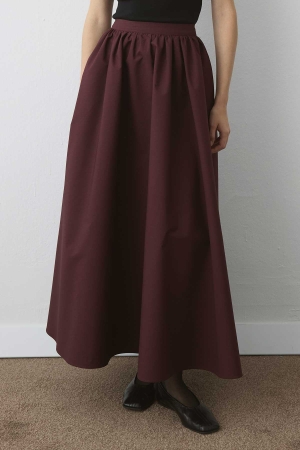 Premium Poplin Balon Bordo Etek (1)
