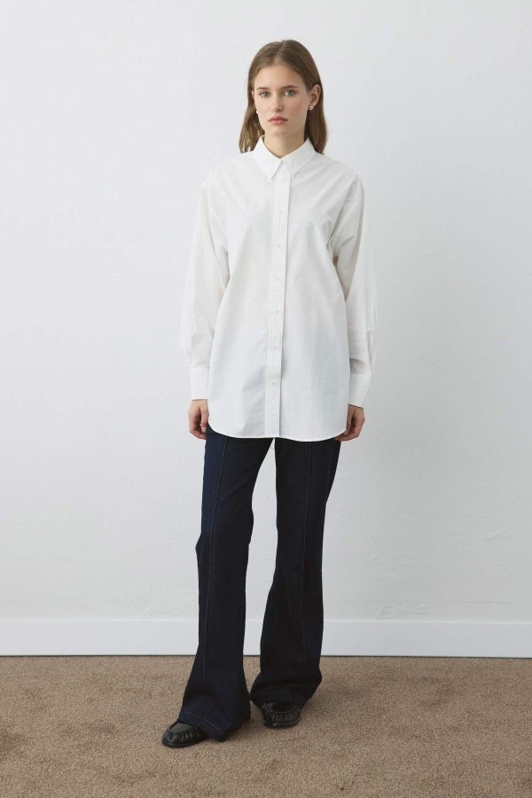 Hooopstore - Premium Poplin Beyaz Gömlek