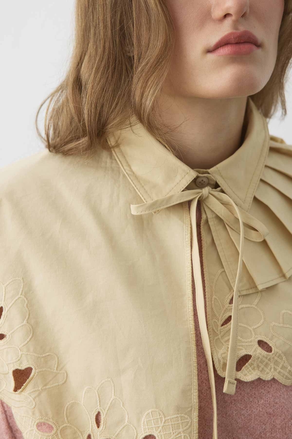 Premium Poplin Pilise Detaylı Nakışlı Butter Yellow Yaka · 6