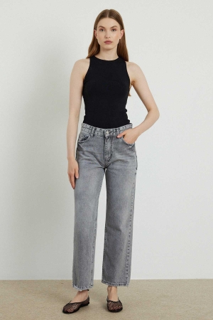 Premium Wide Leg Antrasit Jean