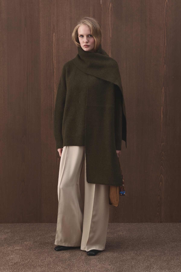 Hooopstore - Premium Yumuşak Dokulu Koyu Haki Kazak