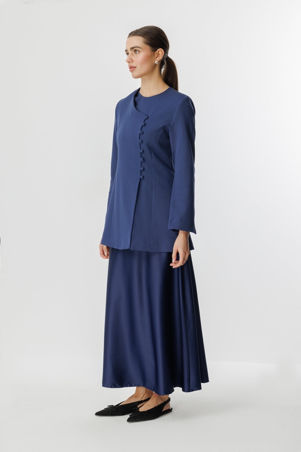 Hooopstore - Saten Lacivert Etek