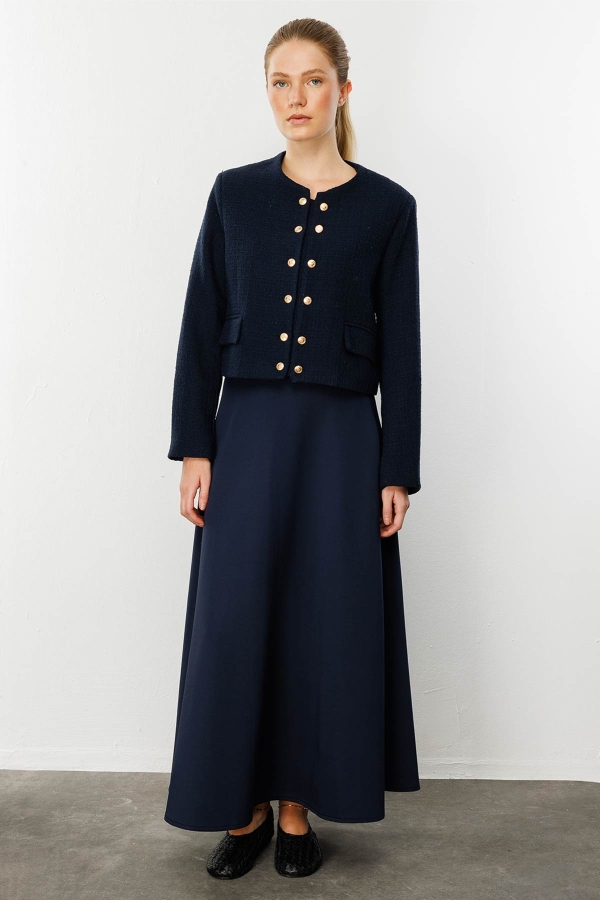 Hooopstore - Scuba Lacivert Etek