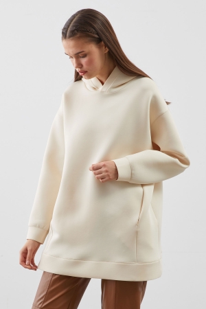 Scuba Hoodie Sweatshirt - Taş