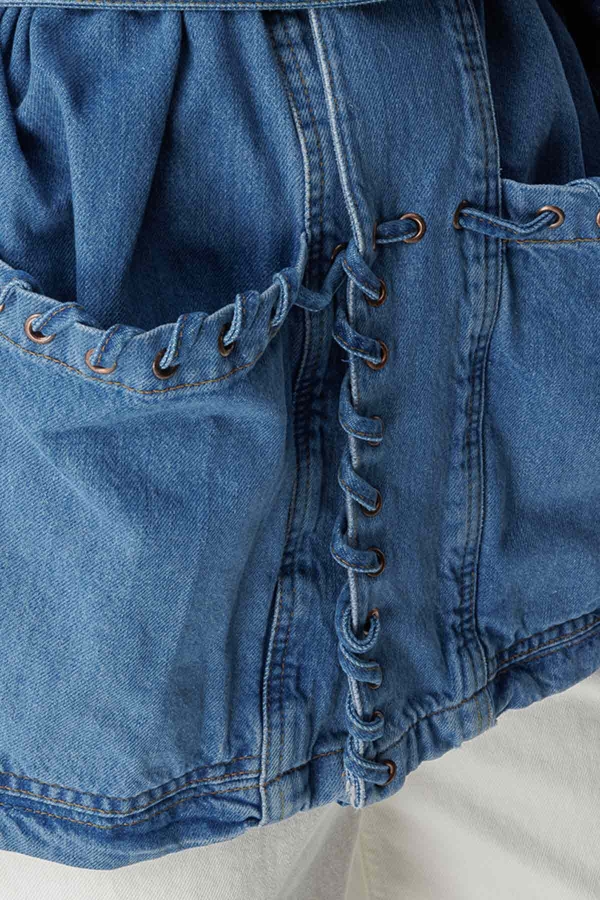 Sinna Örgü Mavi Denim Ceket · 7