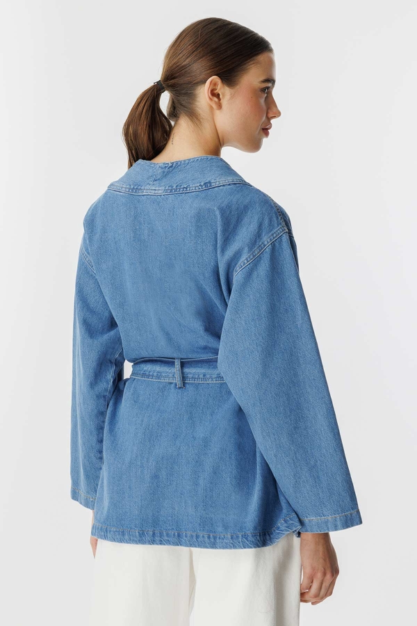 Sinna Örgü Mavi Denim Ceket · 8