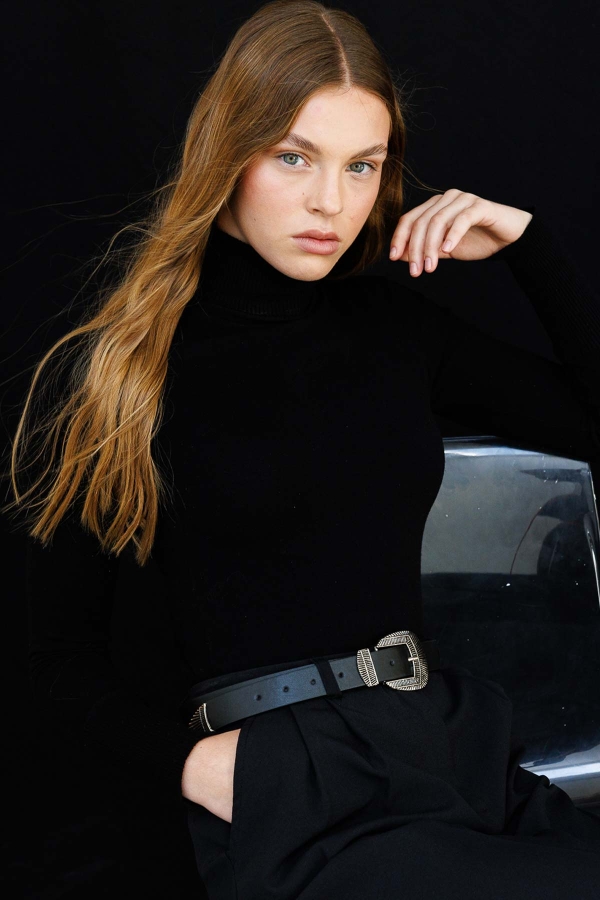 Hooopstore - Siyah Kovboy Kemer