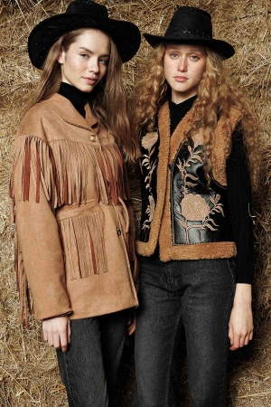 Süet Kovboy Camel Ceket