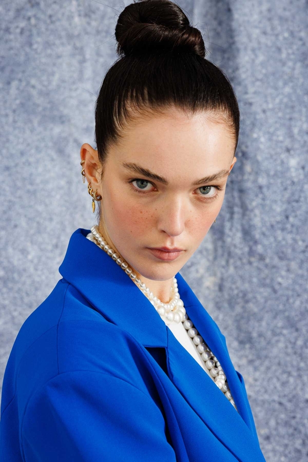 Tek Düğmeli Kruvaze Fit Blazer Lacivert Ceket · 4