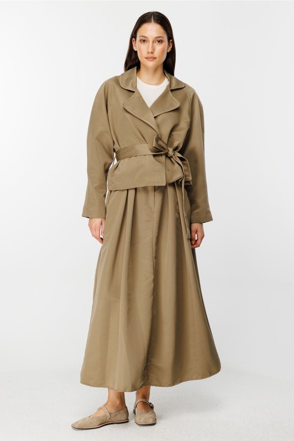 Hooopstore - Yüksek Bel Binici Vizon Etek