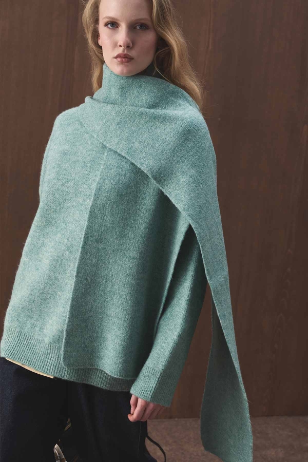 Yumuşak Dokulu Soft Mint Atkı